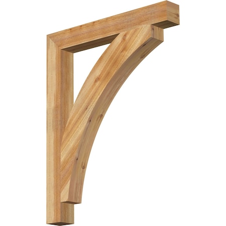 Ekena Millwork Thorton Block Rough Sawn Bracket, Western Red Cedar, 4"W x 32"D x 40"H BKT04X32X40THR05RWR
